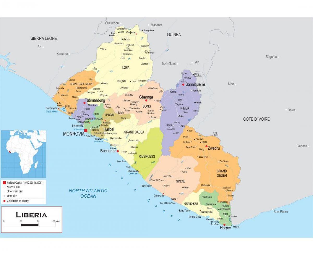 зураг зурах улс төрийн газрын зураг Либери