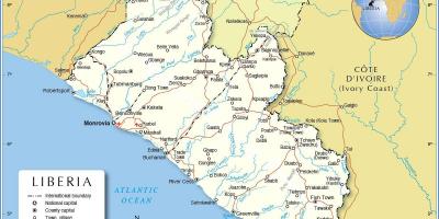 Газрын зураг нь баруун африкийн Либери